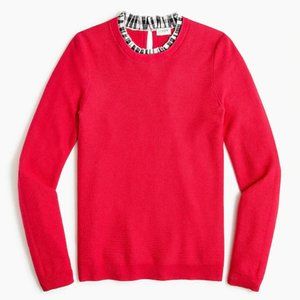 Textured Ruffle-Trim Sweater